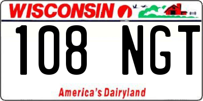 WI license plate 108NGT