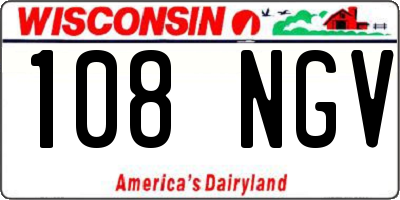 WI license plate 108NGV