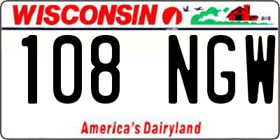 WI license plate 108NGW