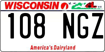 WI license plate 108NGZ