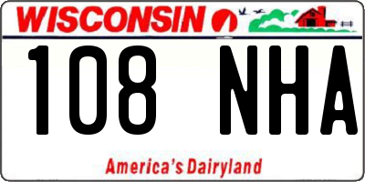 WI license plate 108NHA
