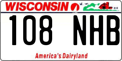 WI license plate 108NHB