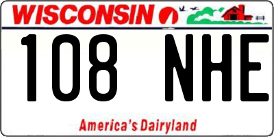 WI license plate 108NHE