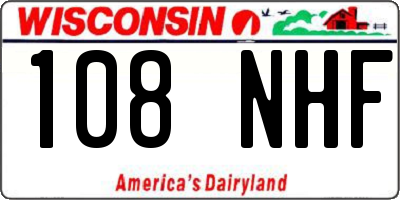 WI license plate 108NHF