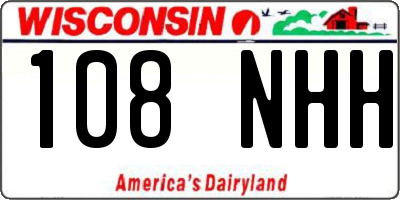 WI license plate 108NHH