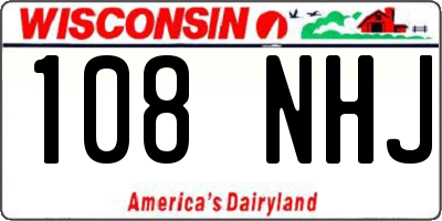 WI license plate 108NHJ