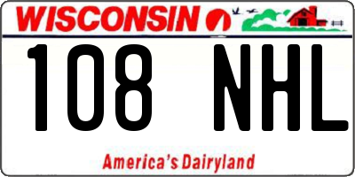 WI license plate 108NHL