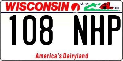 WI license plate 108NHP