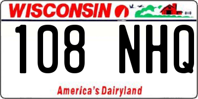 WI license plate 108NHQ