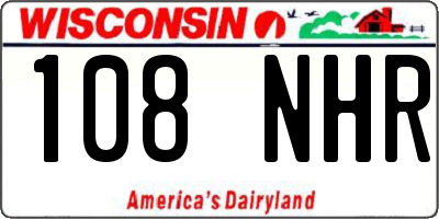 WI license plate 108NHR