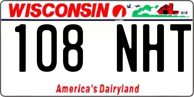 WI license plate 108NHT