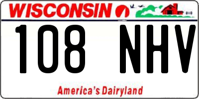 WI license plate 108NHV