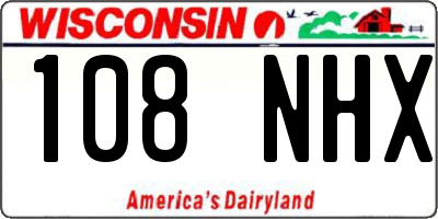 WI license plate 108NHX