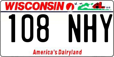WI license plate 108NHY