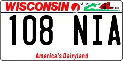 WI license plate 108NIA