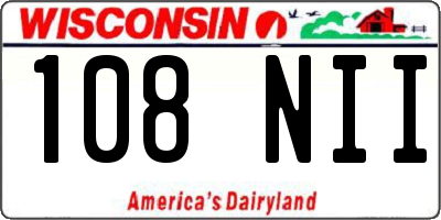 WI license plate 108NII