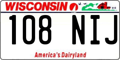 WI license plate 108NIJ