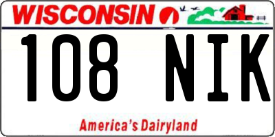 WI license plate 108NIK