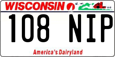 WI license plate 108NIP