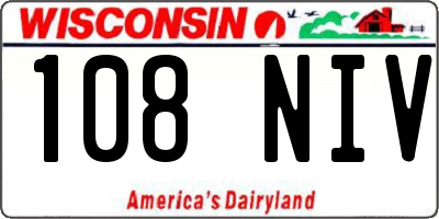 WI license plate 108NIV
