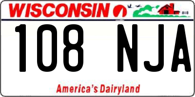 WI license plate 108NJA