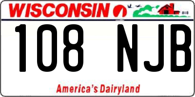 WI license plate 108NJB