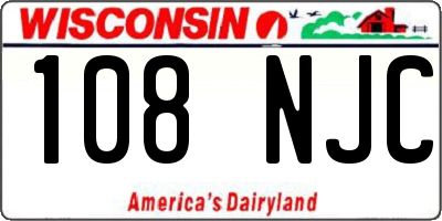 WI license plate 108NJC