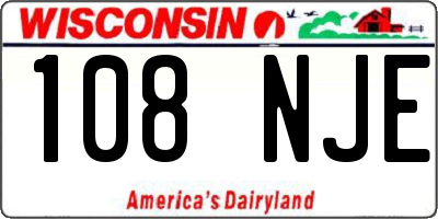 WI license plate 108NJE