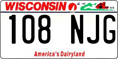 WI license plate 108NJG