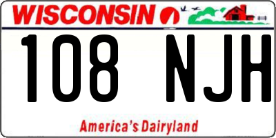 WI license plate 108NJH