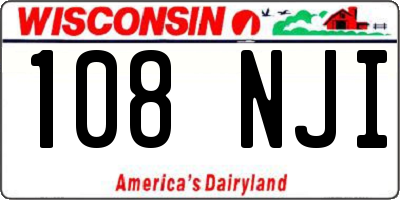 WI license plate 108NJI