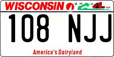 WI license plate 108NJJ