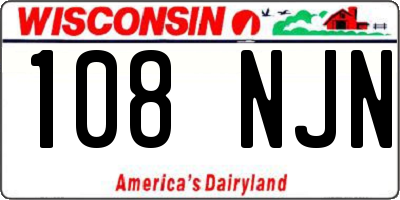 WI license plate 108NJN