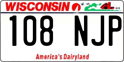 WI license plate 108NJP