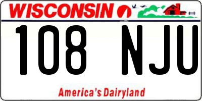 WI license plate 108NJU