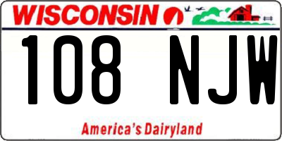 WI license plate 108NJW