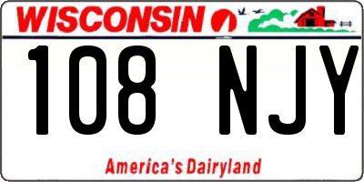 WI license plate 108NJY