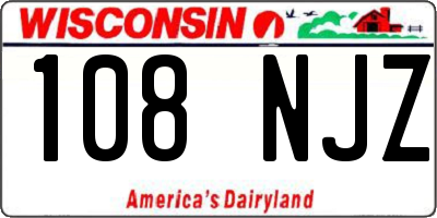 WI license plate 108NJZ