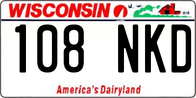 WI license plate 108NKD