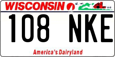 WI license plate 108NKE