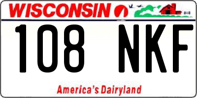 WI license plate 108NKF