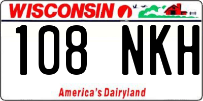 WI license plate 108NKH
