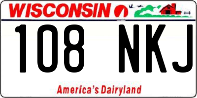 WI license plate 108NKJ