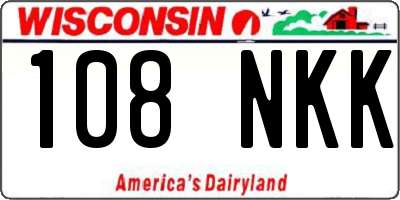 WI license plate 108NKK