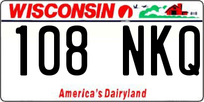 WI license plate 108NKQ