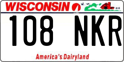 WI license plate 108NKR
