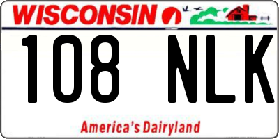 WI license plate 108NLK