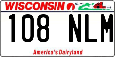 WI license plate 108NLM