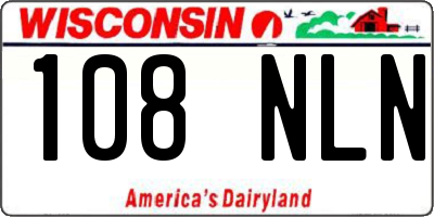 WI license plate 108NLN