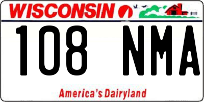 WI license plate 108NMA